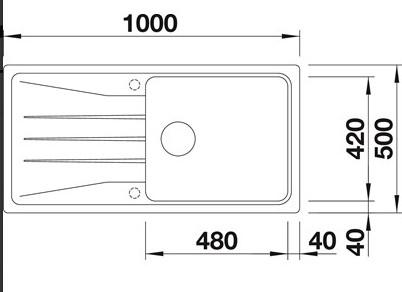 Blanco Sona XL6S k&oslash;kkenvask - Antracit