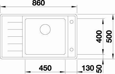 Blanco Andano XL 6 S-IF Compact  k&oslash;kkenvask - Venstrevendt - Rustfrit st&aring;l