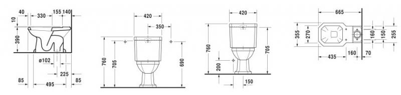 Duravit 1930 toilet uden cisterne - S-l&aring;s