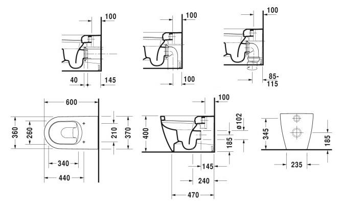 Duravit ME by Starck back-to-wall toilet m/wondergliss Duravit ME by Starck back-to-wall toilet m/wondergliss