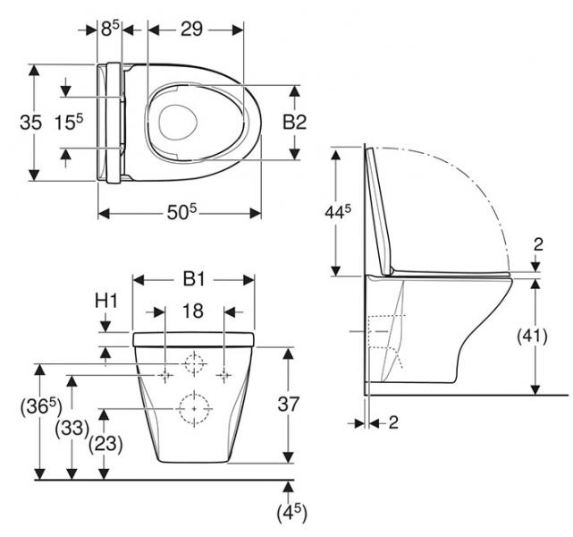 Ifö Spira Style Rimless væghængt toilet m/sæde og Ifö Clean Ifö Spira Style Rimless væghængt toilet m/sæde og Ifö Clean