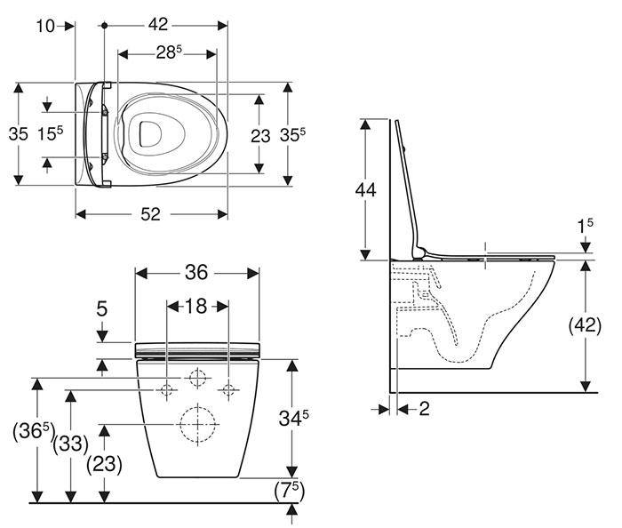 If&ouml; Spira Modern Rimless v&aelig;gh&aelig;ngt toilet m/s&aelig;de og If&ouml; Clean