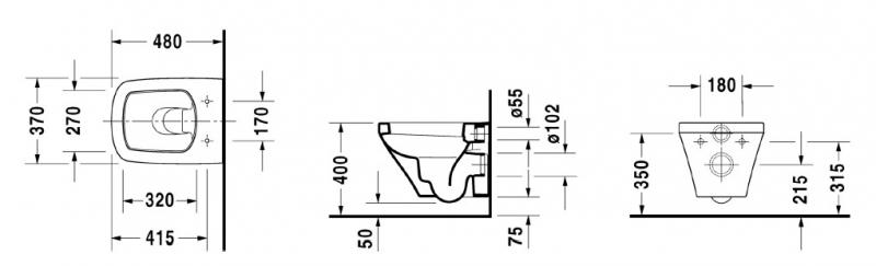 Duravit DuraStyle Compact v&aelig;gh&aelig;ngt toilet m/wondergliss