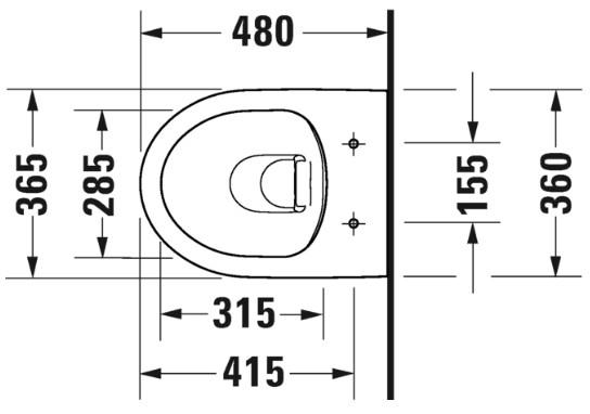 Duravit No.1 Compact Rimless v&aelig;gh&aelig;ngt toilet inkl. toilets&aelig;de m/softclose og Wondergliss