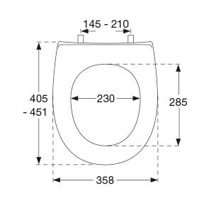 Pressalit Projecta Solid Pro toilets&aelig;de /m soft close - Hvid