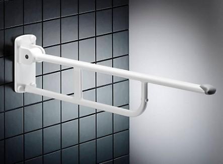 Pressalit Care toiletst&oslash;tte 865 mm - H&oslash;jderegulerbar - Monteringss&aelig;t til massiv mur