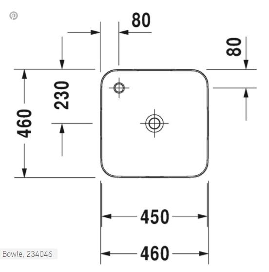 Duravit Cape Cod 46 fritst&aring;ende bowlevask - 1 hanehul - Uden overl&oslash;b - Wondergliss