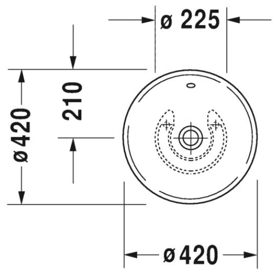 Duravit Bacino &Oslash;42 fritst&aring;ende bowlevask - Uden hanehul
