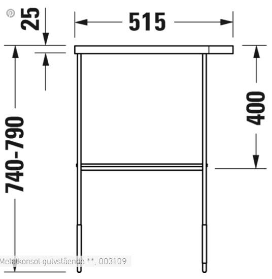 Duravit DuraSquare 45 m&oslash;belpakke inkl. mat sort metalkonsol