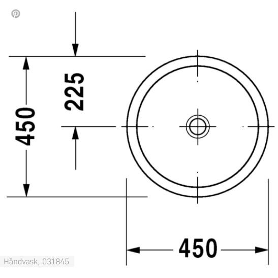 Duravit Architec &Oslash;45 vask t/nedf&aelig;ldning - Uden hanehul