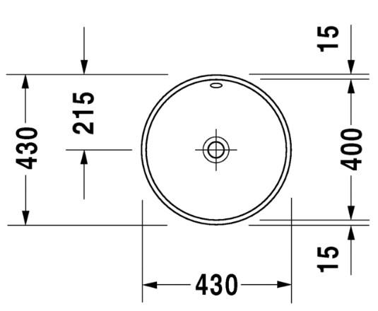 Duravit Architec &Oslash;40 h&aring;ndvask t/underlimning - Uden hanehul - Med overl&oslash;b