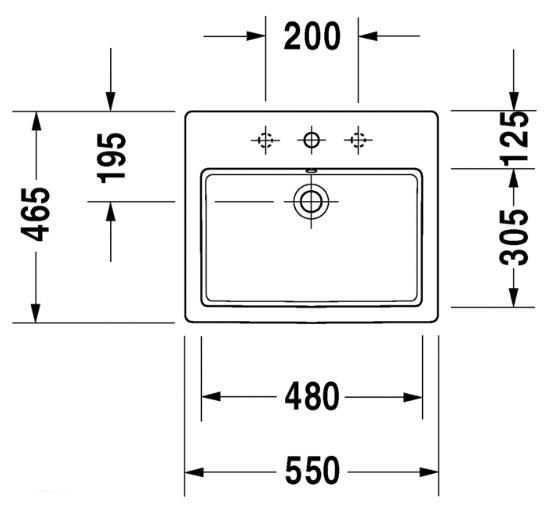 Duravit Vero 55 h&aring;ndvask t/nedf&aelig;ldning
