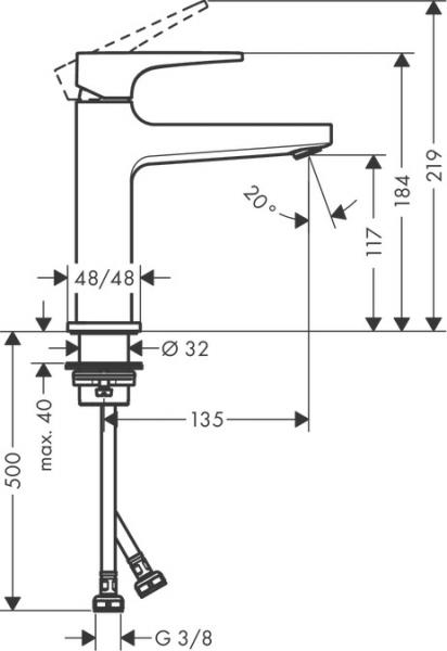 Hansgrohe Metropol 110 armatur m/push-open bundventil - Børstet sort krom Hansgrohe Metropol 110 armatur m/push-open bundventil - Børstet sort krom