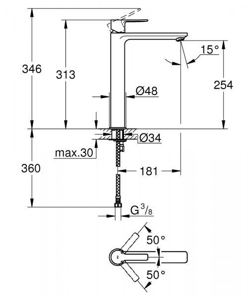 Grohe Lineare New armatur til bowlevask - Steel Grohe Lineare New armatur til bowlevask - Steel