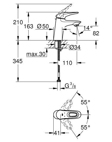 Grohe Eurostyle h&aring;ndvaskbatteri - Krom
