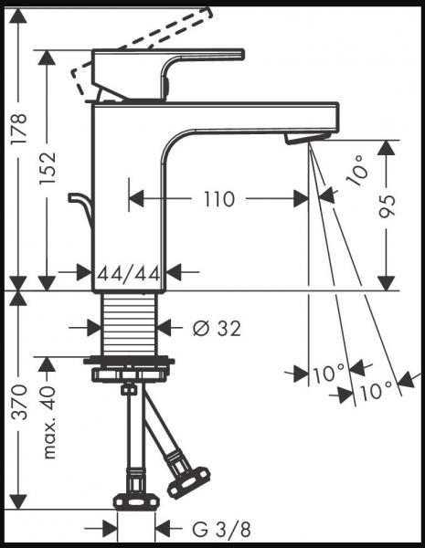 hansgrohe Vernis Shape 100 håndvaskarmatur m/løft-op bundventil - Mat sort hansgrohe Vernis Shape 100 håndvaskarmatur m/løft-op bundventil - Mat sort