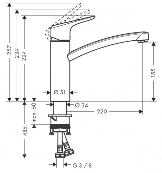 hansgrohe Ecos M k&oslash;kkenarmatur - Krom