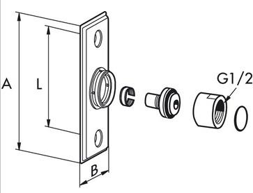 Mora v&aelig;gplade for 15 mm pex 1/2", 719447534