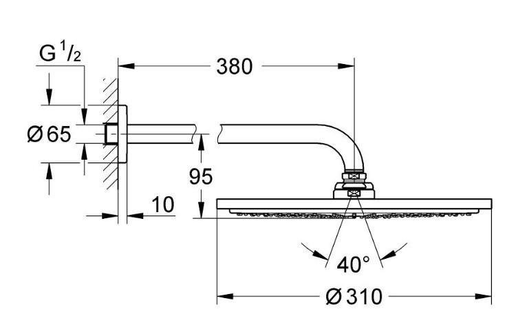Grohe Rainshower Cosmopolitan 310 hovedbruser - Børstet warm sunset Grohe Rainshower Cosmopolitan 310 hovedbruser - Børstet warm sunset