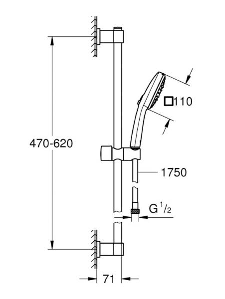 Grohe Vitalio Comfort 110 bruses&aelig;t 3 sprays m/Water Saving