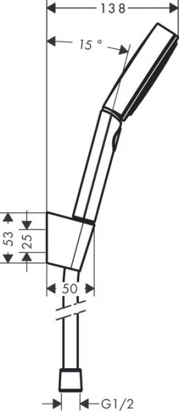 Hansgrohe Pulsify Porter 3jet bruseholders&aelig;t - 160 cm - Mat sort