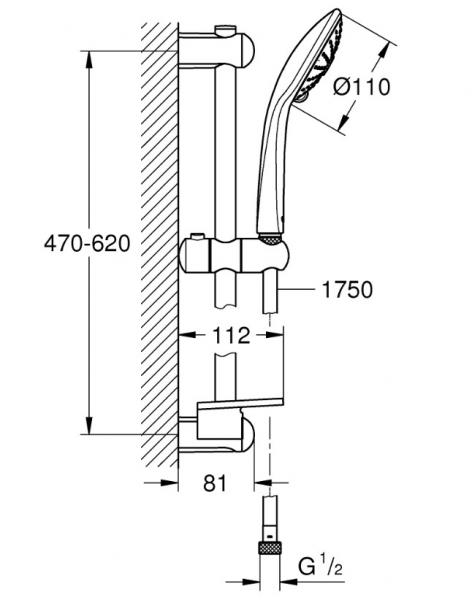 Grohe Euphoria 110 ECO bruses&aelig;t - 3 spray