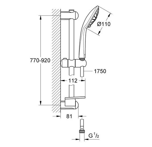 Grohe Euphoria 110 brusesæt 3 sprays - Krom Grohe Euphoria 110 brusesæt 3 sprays - Krom