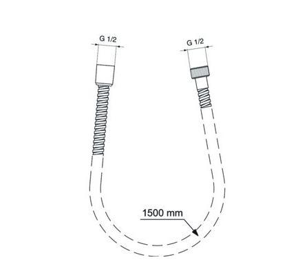 B&oslash;rma Idealrain bruseslange 1500 mm - krom
