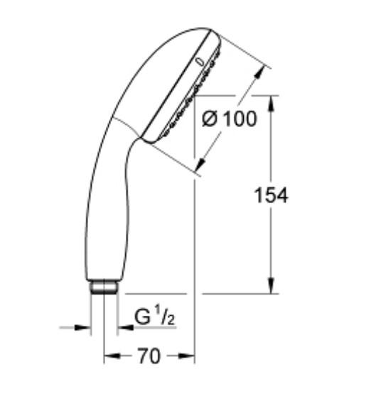 Grohe Vitalio Start 100 II H&aring;ndbruser - Krom