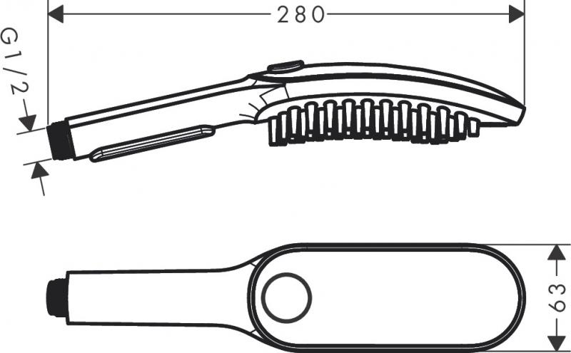 hansgrohe DogShower hundebruser 150 3jet m/massagedyser - Mat sort