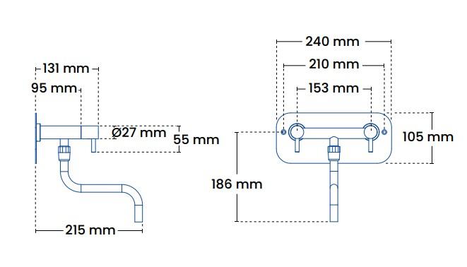 Frostline Eqi v&aelig;gh&aelig;ngt k&oslash;kkenarmatur 150-350 mm - Rustfrit st&aring;l