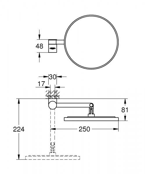 Grohe Selection kosmetikspejl - B&oslash;rstet warm sunset