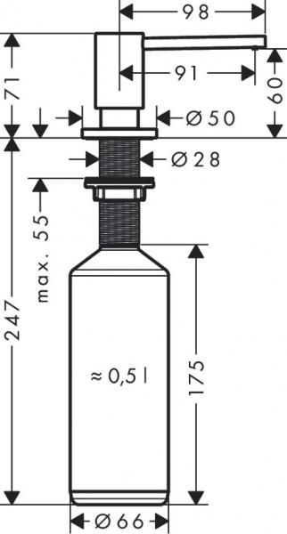 AXOR Uno S&aelig;bedispenser - Krom
