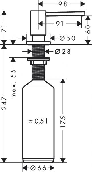 Hansgrohe A41 s&aelig;bedispenser - Krom