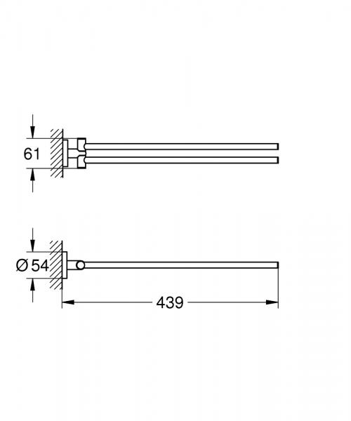 Grohe Essentials h&aring;ndkl&aelig;deholder - B&oslash;rstet hard graphite