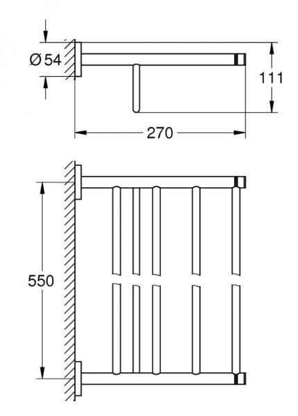 Grohe Essentials multih&aring;ndkl&aelig;destang - 550 mm - Krom