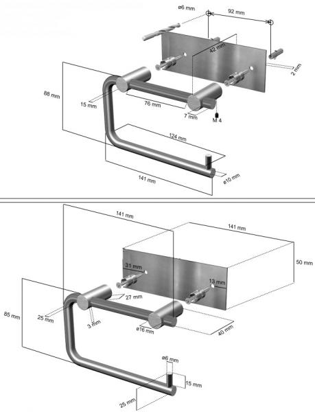 Cool Line toiletpapirholder m/bagplade - Poleret stål Cool Line toiletpapirholder m/bagplade - Poleret stål