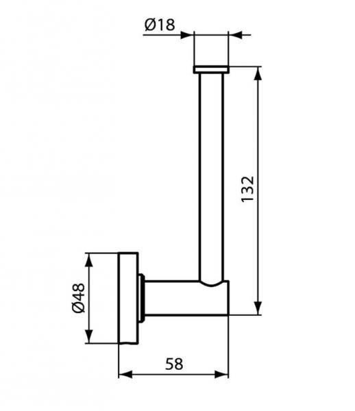Ideal Standard IOM lodret toiletpapirholder t/v&aelig;g - Mat sort