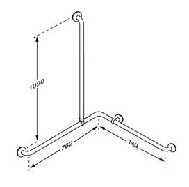 Pressalit PLUS håndgrebshjørne m/lodret greb 762 x 762 x 1090 mm - Hvid Pressalit PLUS håndgrebshjørne m/lodret greb 762 x 762 x 1090 mm - Hvid