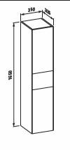 Laufen Base h&oslash;jskab m/skuffe - Venstre - Hvid mat