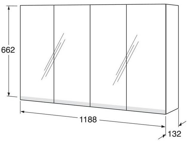Gustavsberg spejlskab Artic 120 - Askegrå Gustavsberg spejlskab Artic 120 - Askegrå