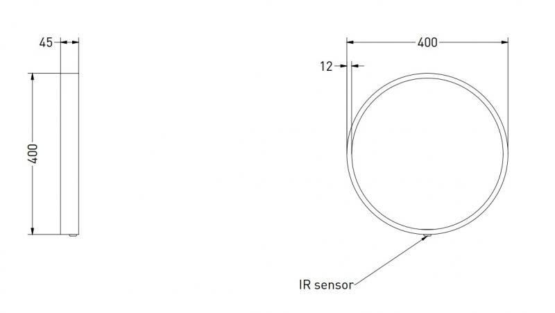 Sanibell Ink SP24 rundt spejl m/lys, varme og sensor &Oslash;40 - B&oslash;rstet kobber