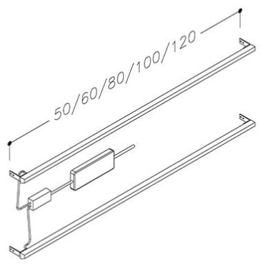Str&oslash;mberg LED-belysning til skuffer - 800mm