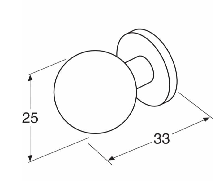Gustavsberg K7 knopgreb &Oslash;25 - Messing