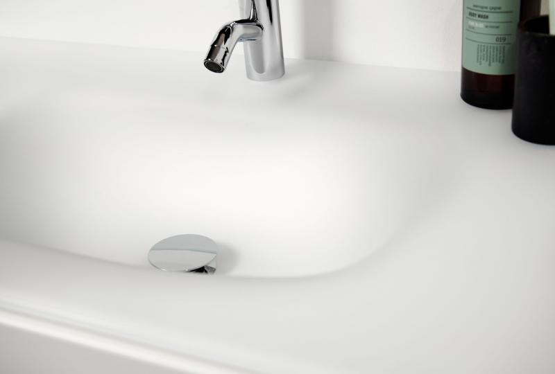 Bath 81 m&oslash;belvask i glas - Mat hvid