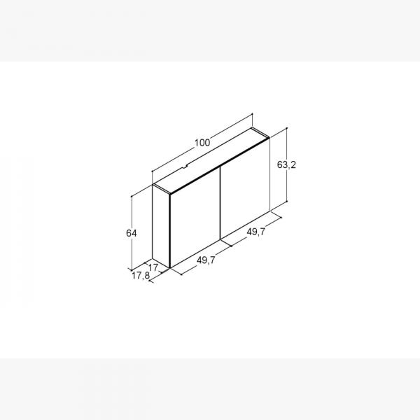 Dansani Mido+ Select 100 spejlskab - Varm eg Dansani Mido+ Select 100 spejlskab - Varm eg