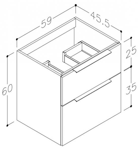 Str&oslash;mberg Altus 60 vaskeskab - Beton