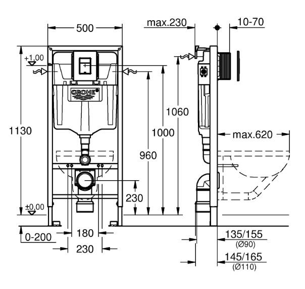 V&B O.novo Compact toiletpakke inkl. cisterne, sort betjeningsplade og sæde m/soft-close V&B O.novo Compact toiletpakke inkl. cisterne, sort betjeningsplade og sæde m/soft-close