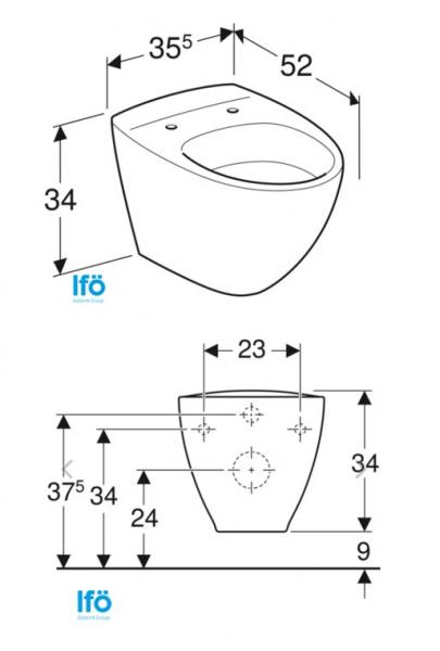 If&ouml; Sign Art toiletpakke inkl. lav cisterne, krom trykknap og s&aelig;de m/soft-close