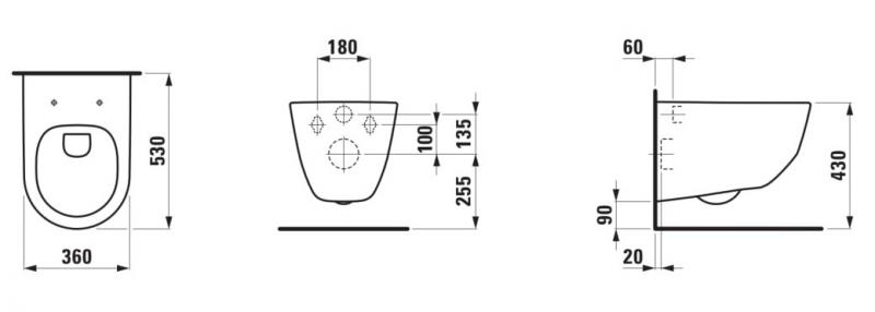 Laufen Pro Rimless toiletpakke inkl. lav cisterne, hvid betjening og sæde m/soft-close Laufen Pro Rimless toiletpakke inkl. lav cisterne, hvid betjening og sæde m/soft-close